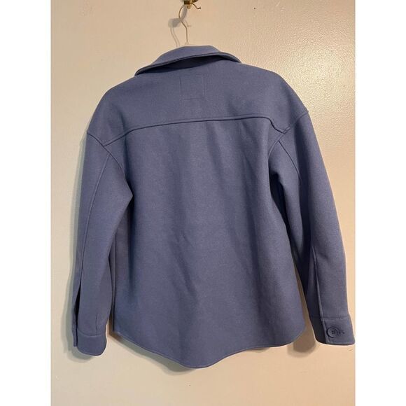 Anthropologie Avec Les Filles Blue Oversized Shacket Patch Jacket Sz. S - Picture 7 of 8